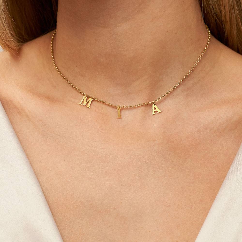Initial Choker Name Necklace in Gold Plating-2 product photo