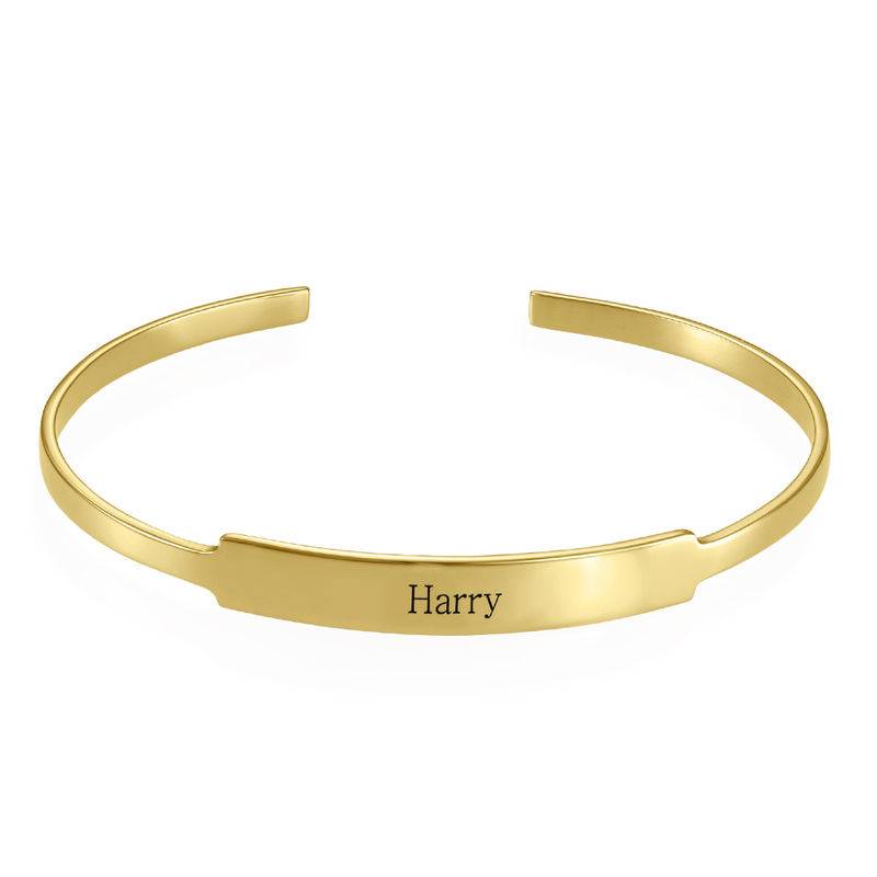 Open Name Bangle Bracelet in 18ct Gold Plating-3 product photo