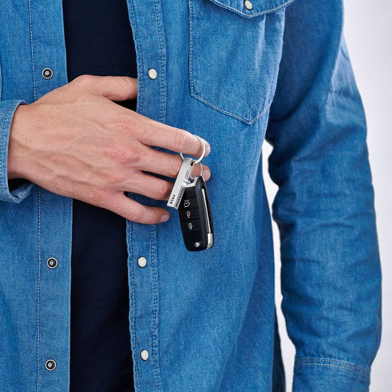 Personalised 3D Bar Keychain in Stainless Steel-2 product photo