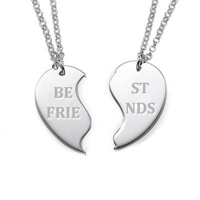 Personalised Best Friends Necklace Set in Sterling Silver-2 product photo