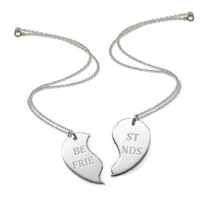 Personalised Best Friends Necklace Set in Sterling Silver-3 product photo