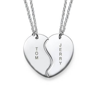 Personalised Best Friends Necklace Set in Sterling Silver-4 product photo