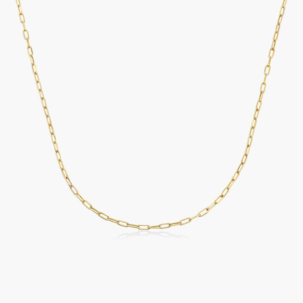 Paperclip Chain Necklace in 14ct Solid Yellow Gold-1 product photo