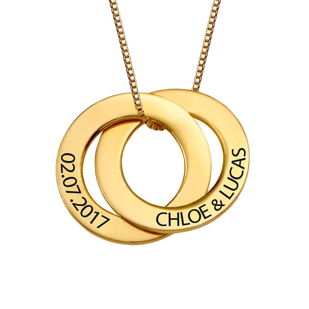 Russian Ring Necklace with 2 Rings in Gold Plating-1 product photo