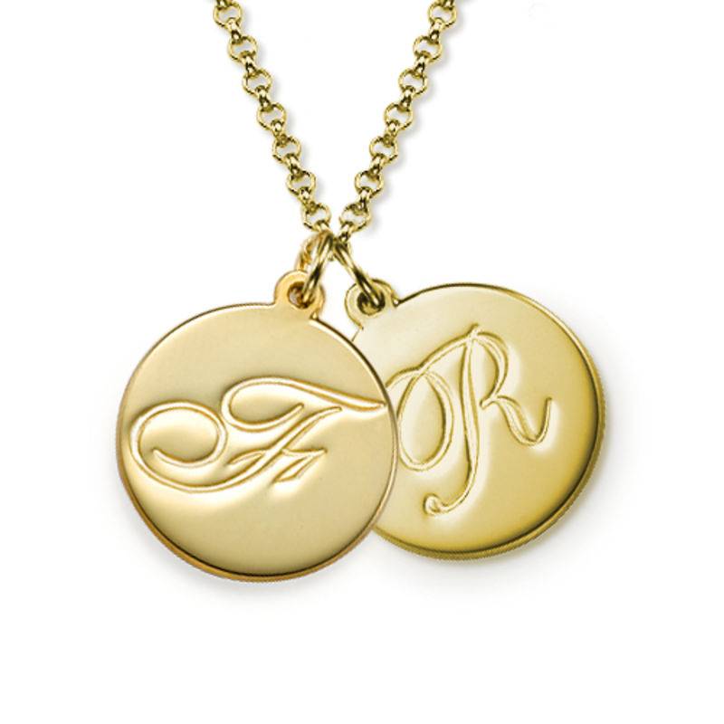 Script Initial Pendant Necklace in 18ct Gold Plating-2 product photo