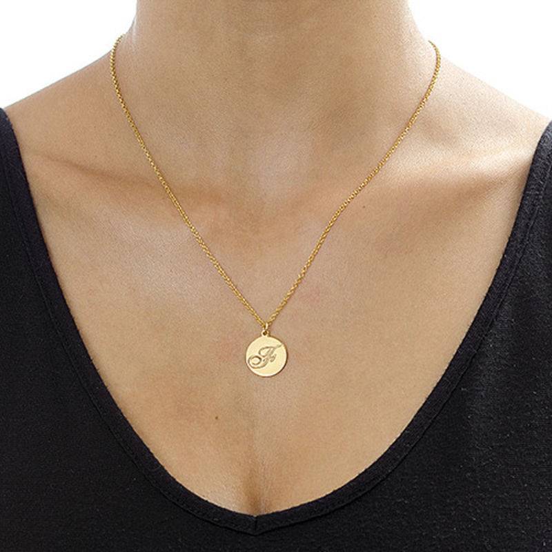 Script Initial Pendant Necklace in 18ct Gold Plating-3 product photo