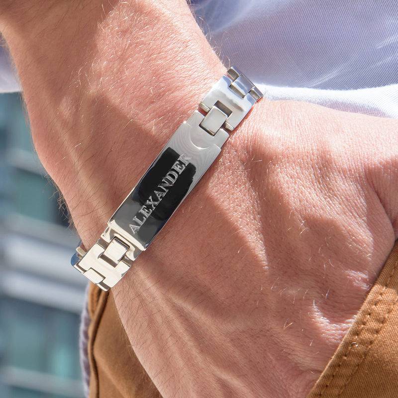 Men's Bracelet with Engraving in Stainless Steel-3 product photo