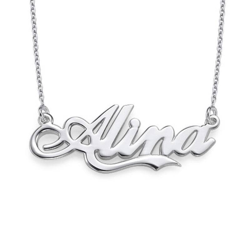 Sterling Silver inspired by Coca Cola Style Name Necklace-2 product photo