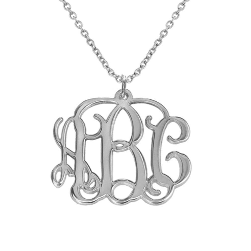 Monogram Initials Necklace in Sterling Silver-2 product photo