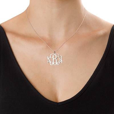 Monogram Initials Necklace in Sterling Silver-1 product photo