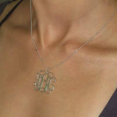 Monogram Initials Necklace in Sterling Silver-4 product photo
