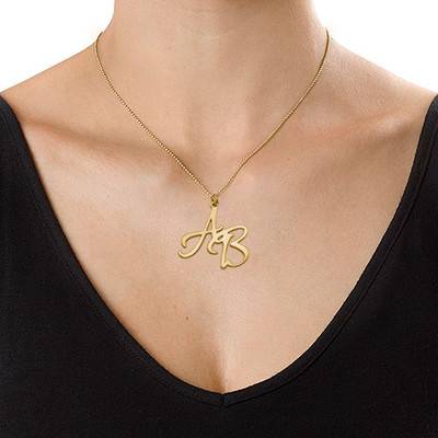 Two Initials Necklace in Gold Plating-3 product photo